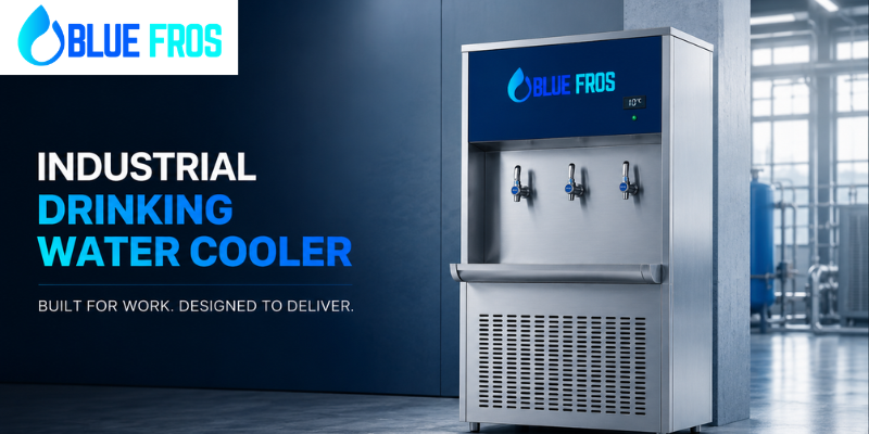Industrial Drinking Water Cooler by Bluefros with stainless steel body for factories and commercial spaces
