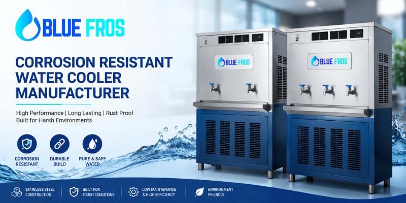 Corrosion resistant stainless steel industrial water cooler for commercial and industrial water cooling applications by Bluefros