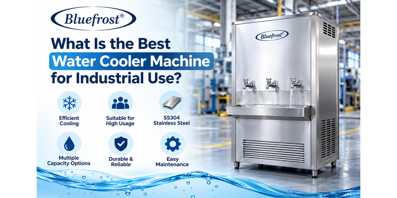 Industrial water cooler machine for industrial use featuring stainless steel construction, efficient cooling, multiple capacity options, and easy maintenance.