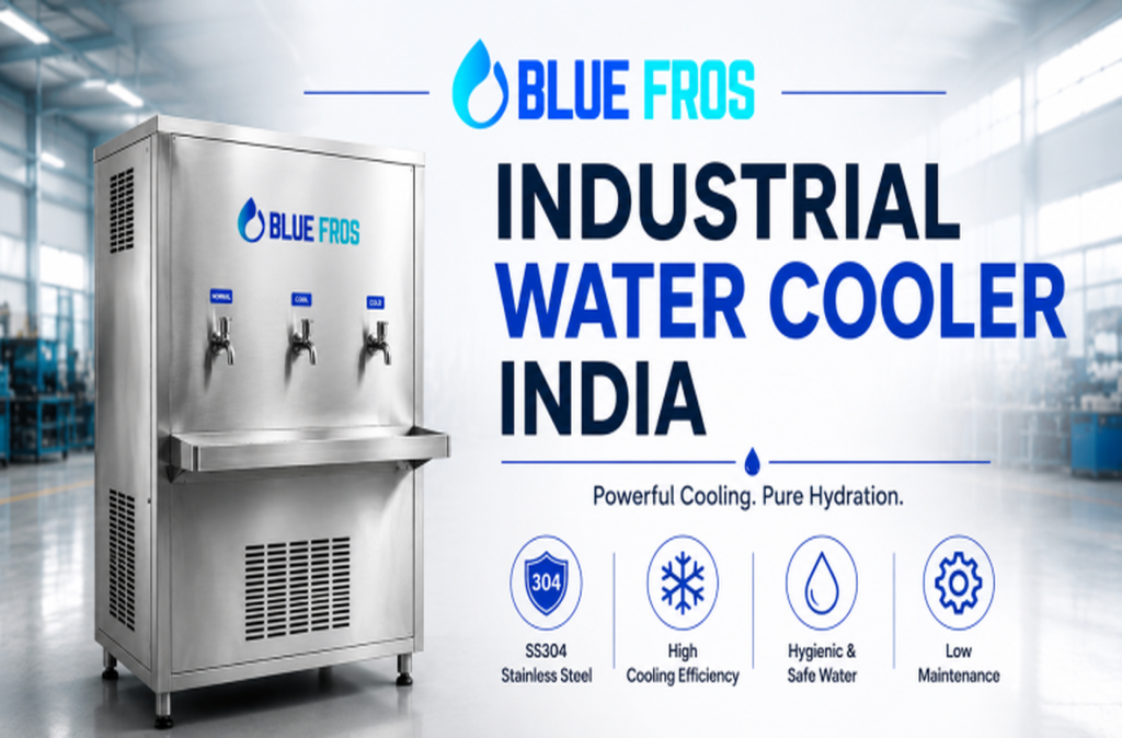 Industrial Water Cooler India with stainless steel construction and high cooling efficiency